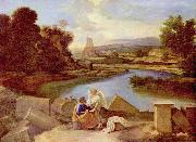 Nicolas Poussin Landschaft mit dem Hl. Matthaus painting
